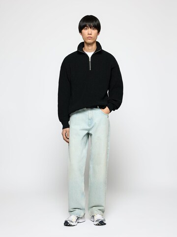 Burocs Sweater 'Knit Half-Zip' in Black