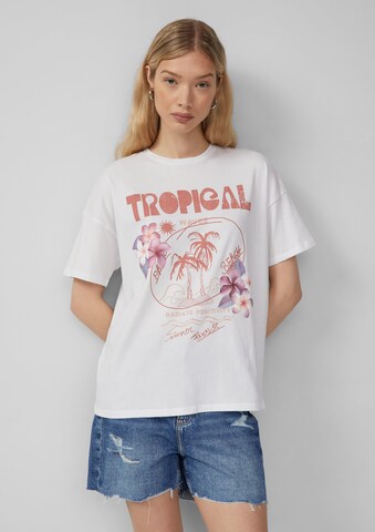T-shirt QS en blanc : devant
