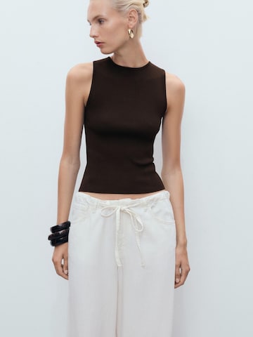 MANGO Gebreide top 'HERNAN' in Bruin: voorkant