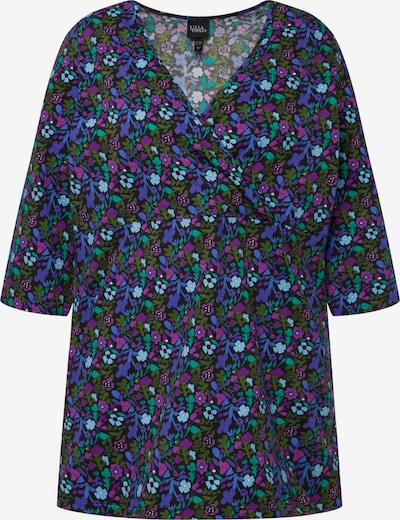Ulla Popken T-shirt en bleu / vert / violet / cyclamen / blanc, Vue avec produit
