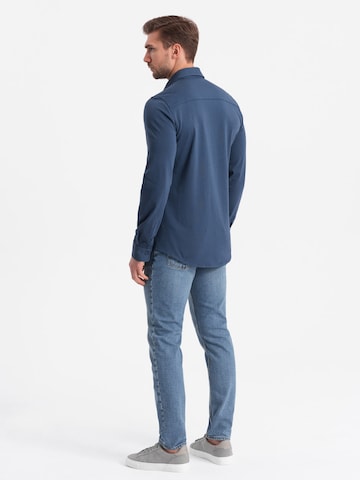 Ombre Regular fit Zakelijk overhemd 'OM-SHCS-0138' in Blauw
