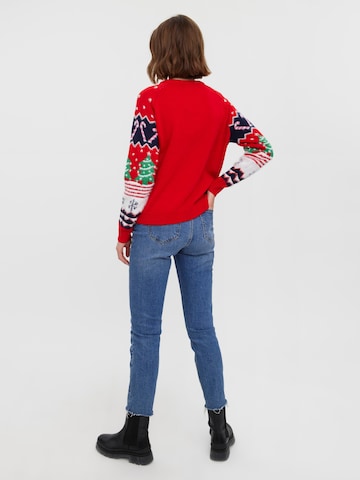 Pull-over 'Xmas' VERO MODA en rouge