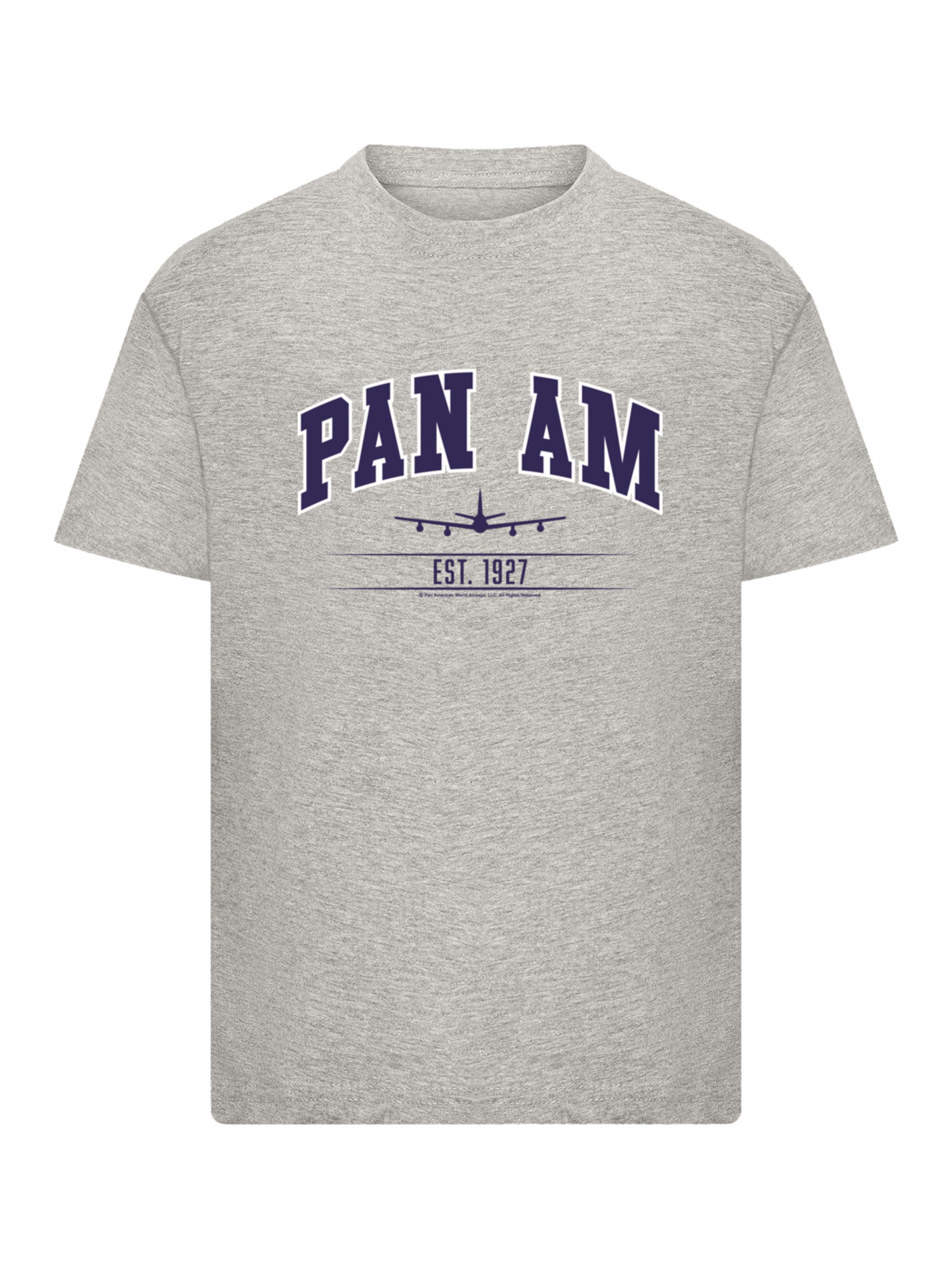 T-Shirt 'Pan Am College Est 1927' F4NT4STIC en gris : devant