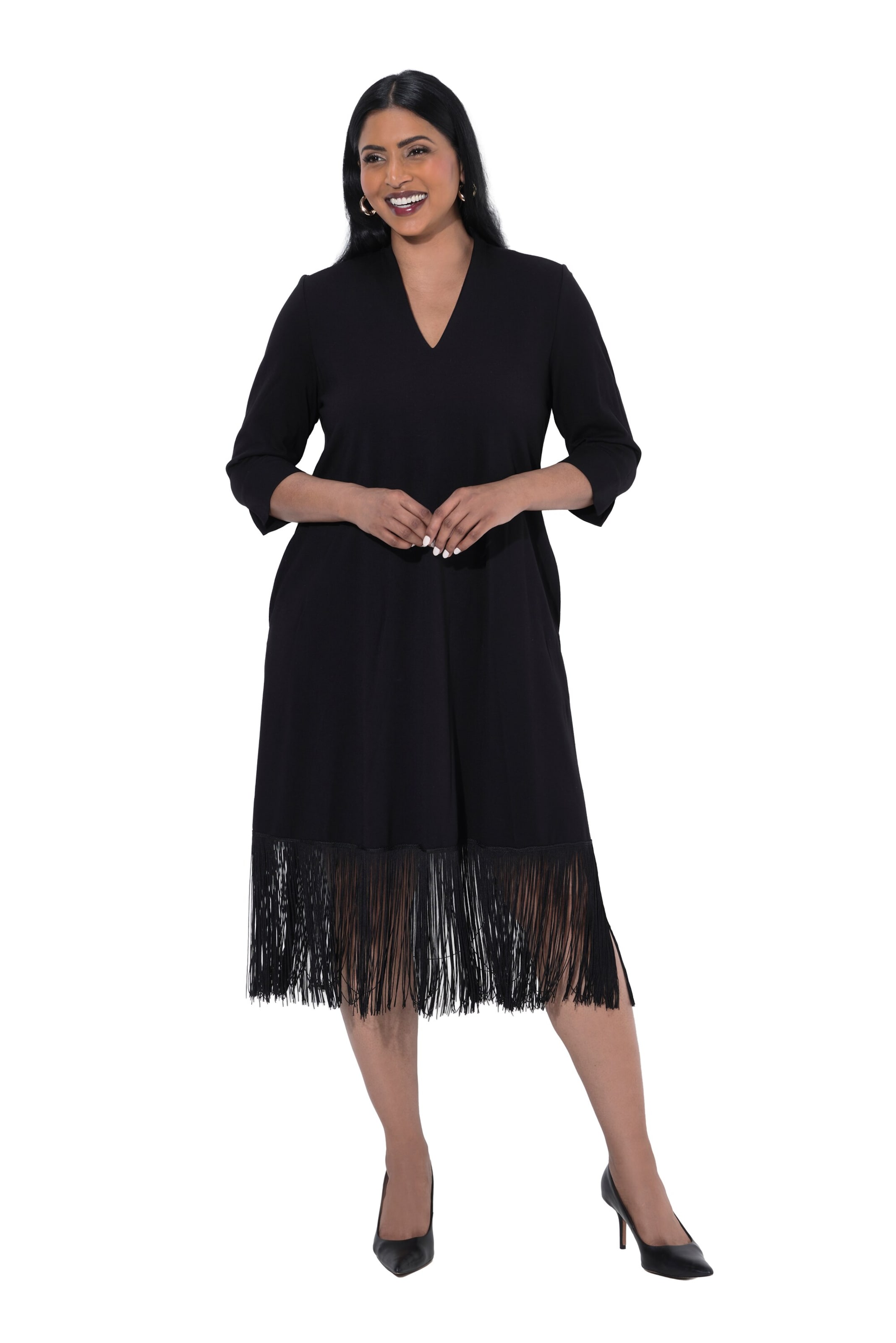 Ulla Popken Kleid in Schwarz: Vorderseite
