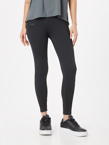 UNDER ARMOUR Skinny Workout Pants in Black: front