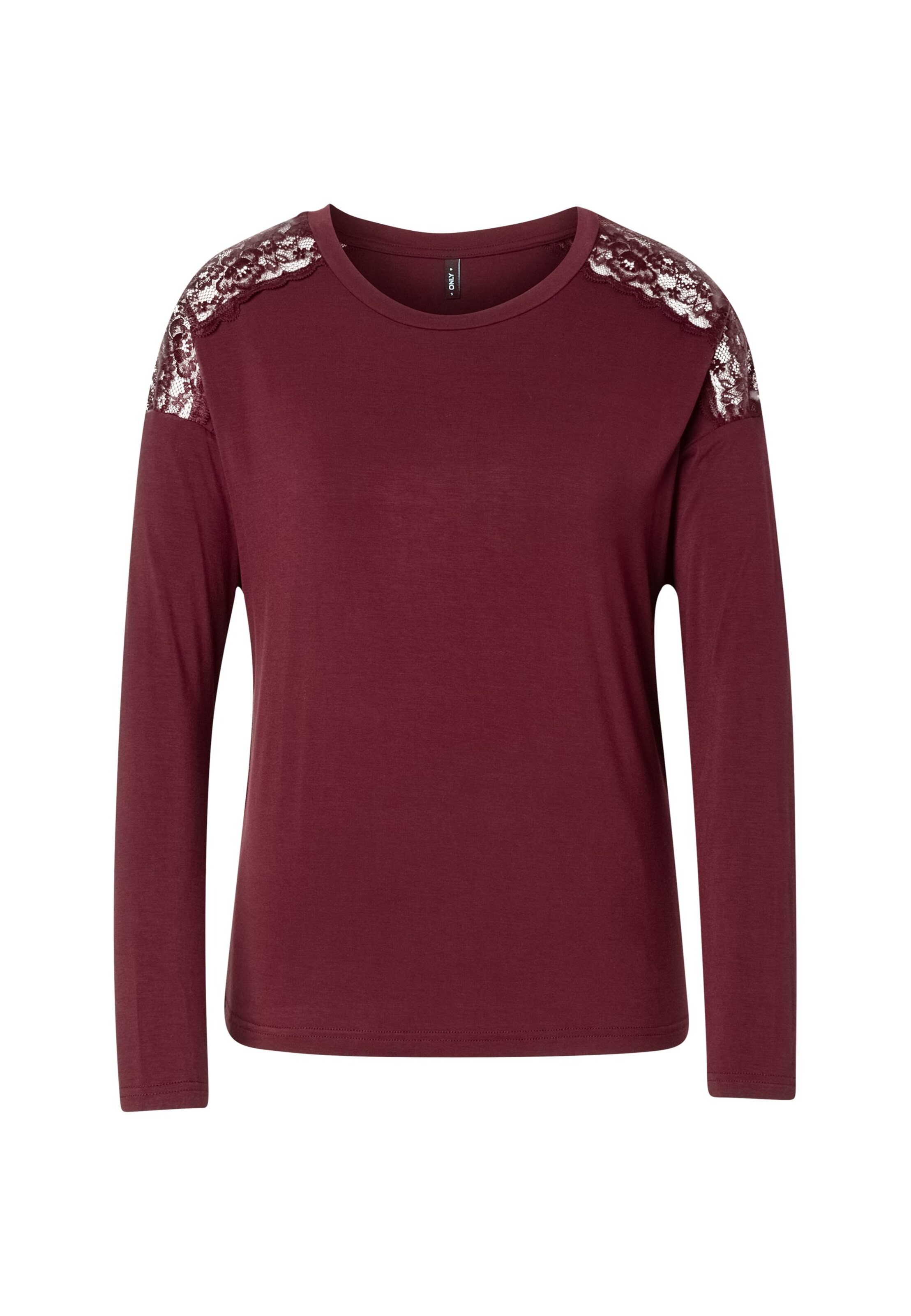 ONLY Shirt 'ONLLUNI' in XS in bordeaux, Produktansicht