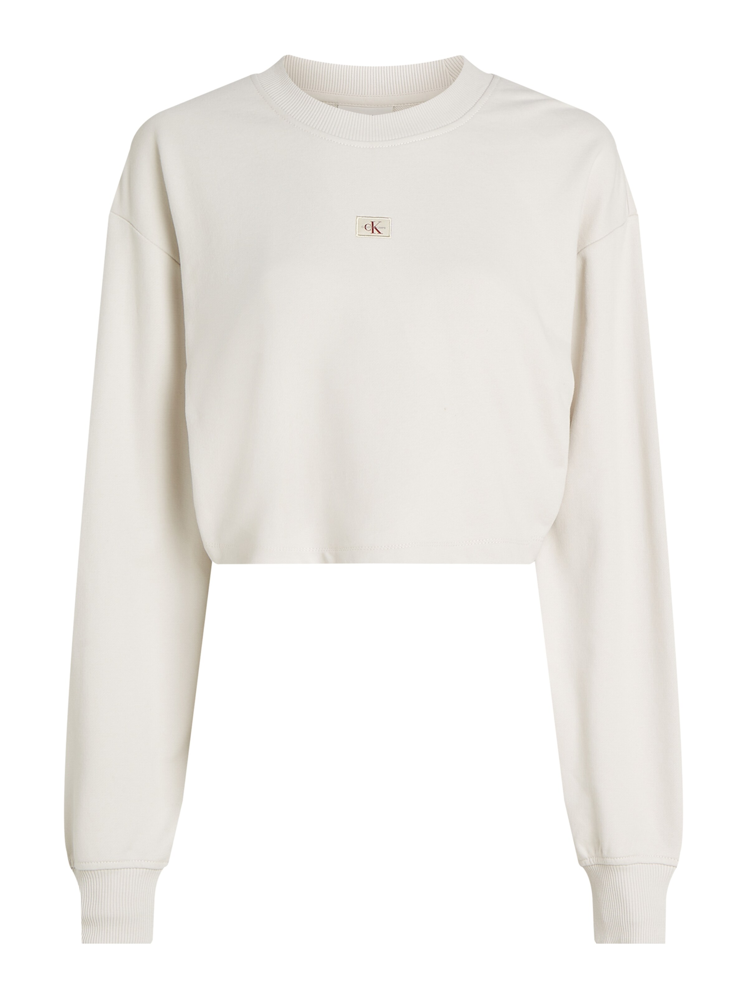 Sweat-shirt Calvin Klein Jeans en beige : devant