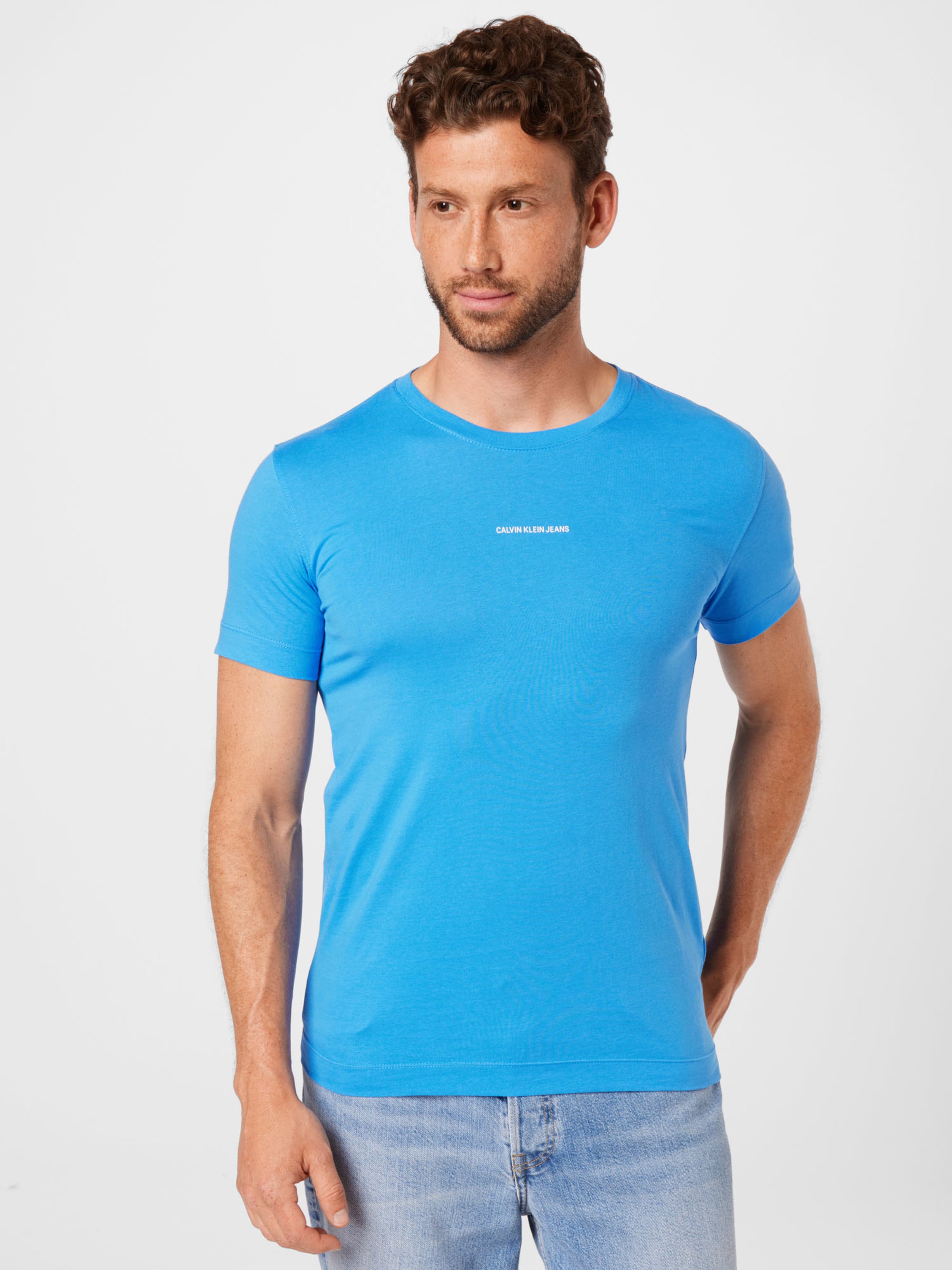 Männer Shirts Calvin Klein Jeans T-Shirt in Blau - NL26090