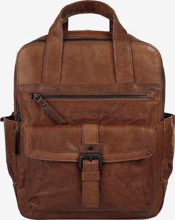 Spikes & Sparrow Rucksack in Braun: Vorderseite