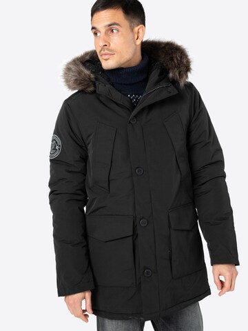 Coupe regular Parka d’hiver 'Everest' Superdry en noir : devant