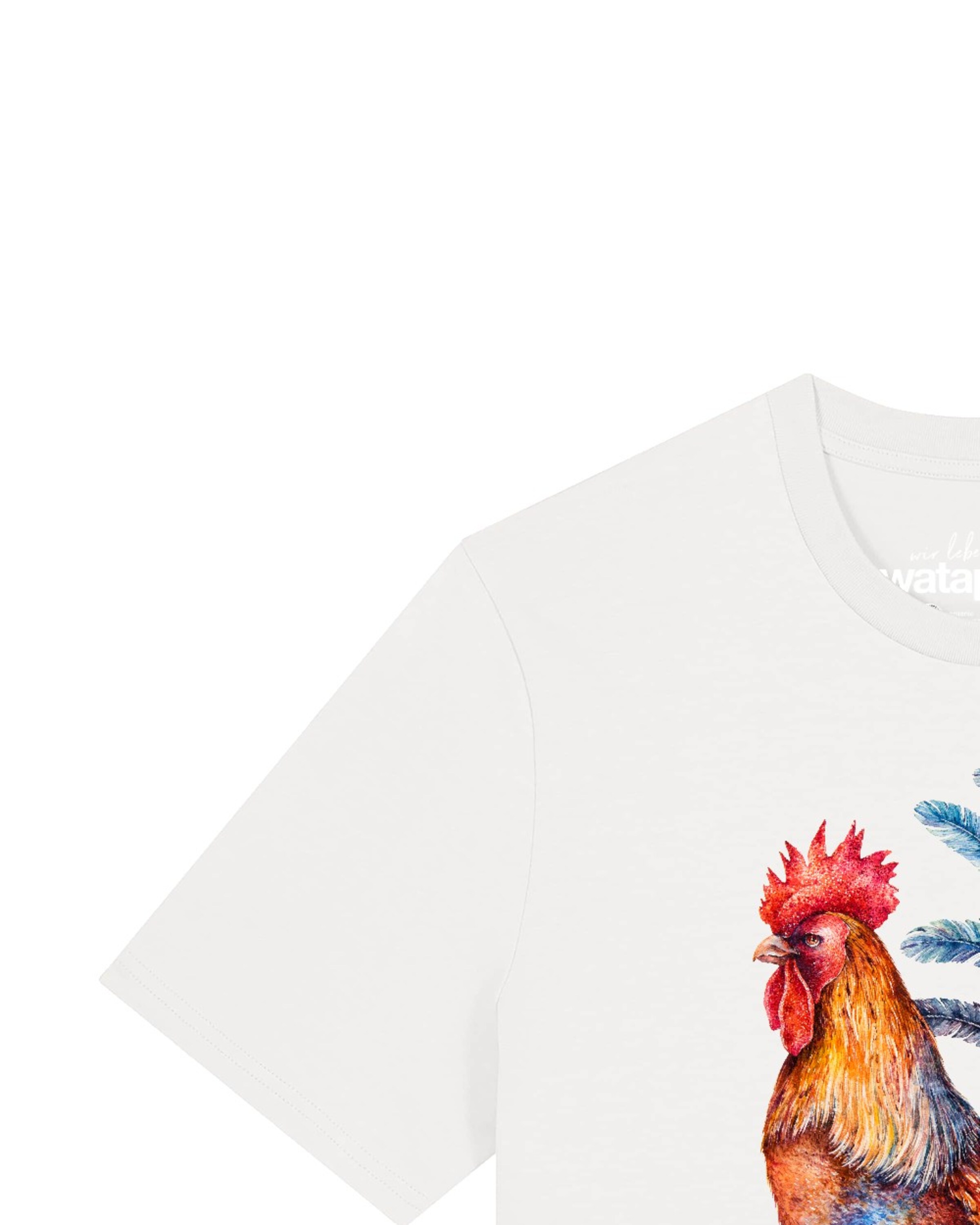 Maglietta 'Grimmiger Gockel' di Watapparel in bianco