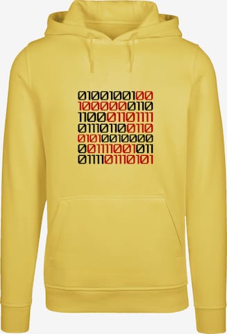F4NT4STIC Sweatshirt 'I love you 01001001 Binary Code Valentinstag' in Gelb: Vorderseite