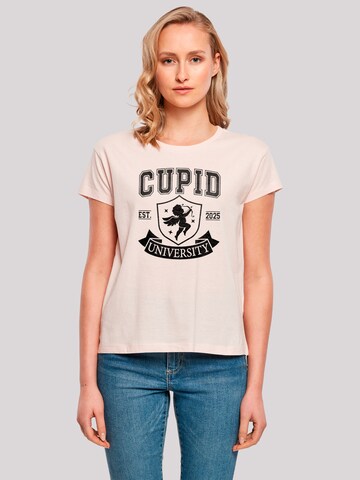 T-shirt 'Cupid University Valentinstag' F4NT4STIC en rose : devant