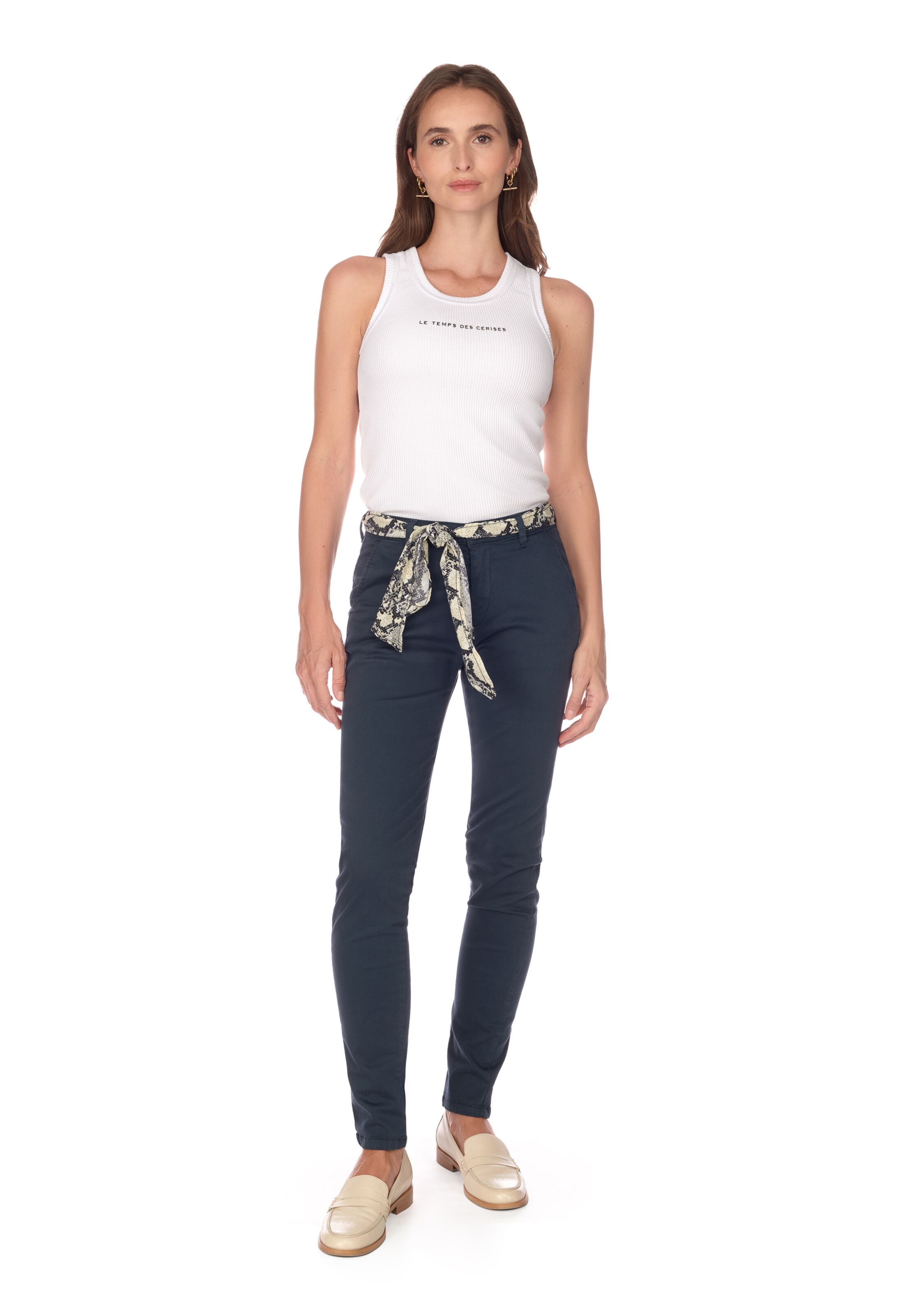 Le Temps Des Cerises Regular Chino 'Dyli 5' in Blauw