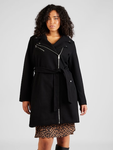 Vero Moda Curve Between-Seasons Coat 'POP' in Black: front