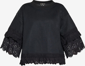 faina Sweatshirt in Zwart: voorkant