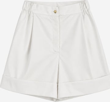 IVA RYCH Slow Fashion Store Regular Bundfaltenhose in Weiß: Vorderseite
