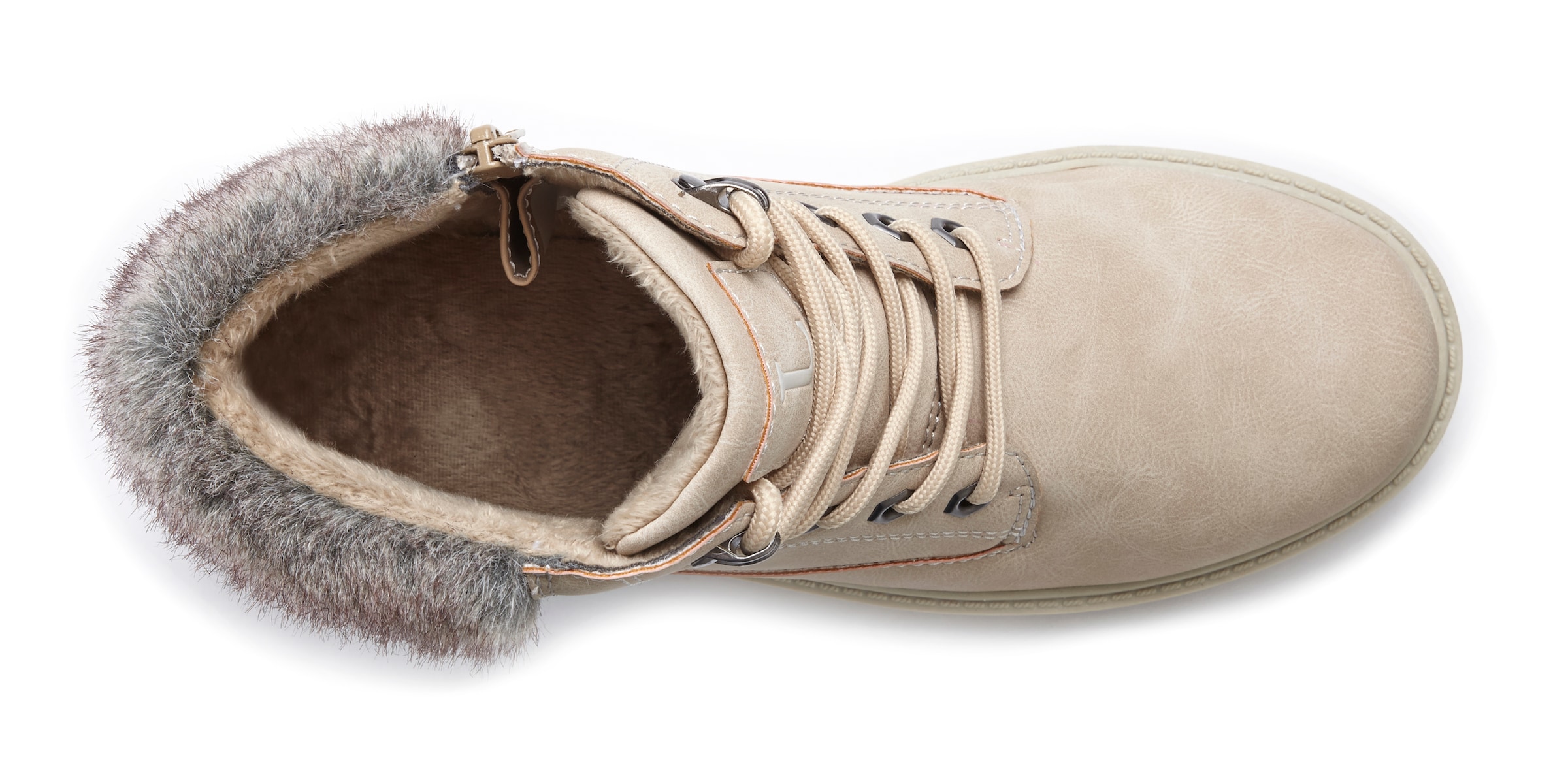 LASCANA Snørestøvletter i beige