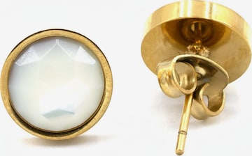 Sergio Engel Earrings 'Beach Ohrring 04 wasserfester vergoldeter Ohrstecker mit Naturstein' in White: front