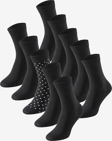 Chaussettes ' Cotton Fit ' SCHIESSER en noir : devant