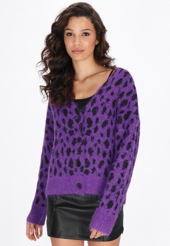 Cardigan myMo ROCKS en violet : devant