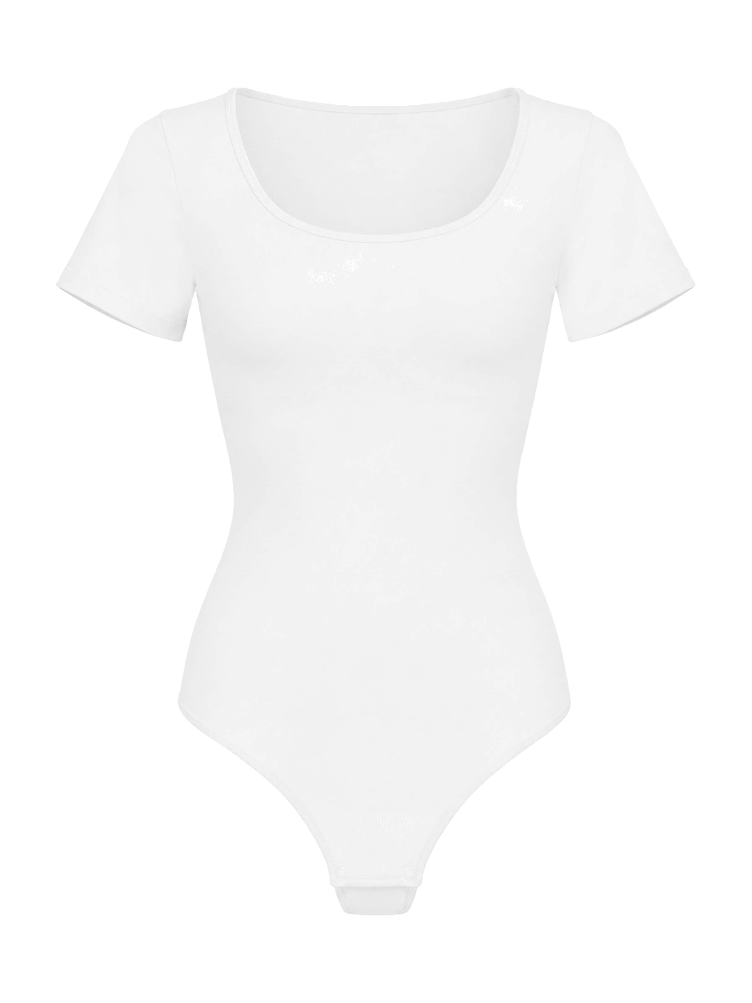 Body modellante 'Tshirt Sculpting Bodysuit with String' di cfab in bianco: frontale