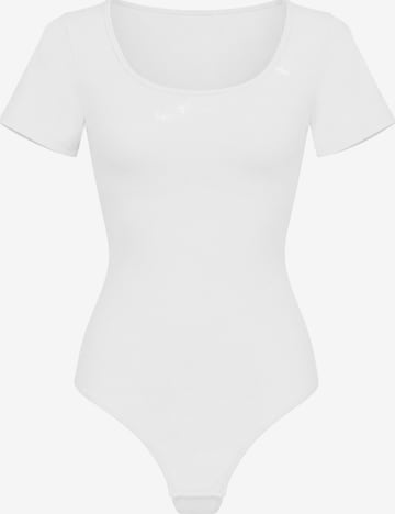 Body modellante 'Tshirt Sculpting Bodysuit with String' di cfab in bianco: frontale