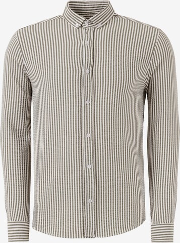 Buratti Slim fit Button Up Shirt in Green: front