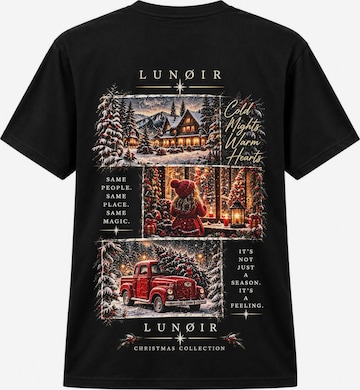 LUNØIR Studio Shirt 'Christmas Moments' in Schwarz: Vorderseite