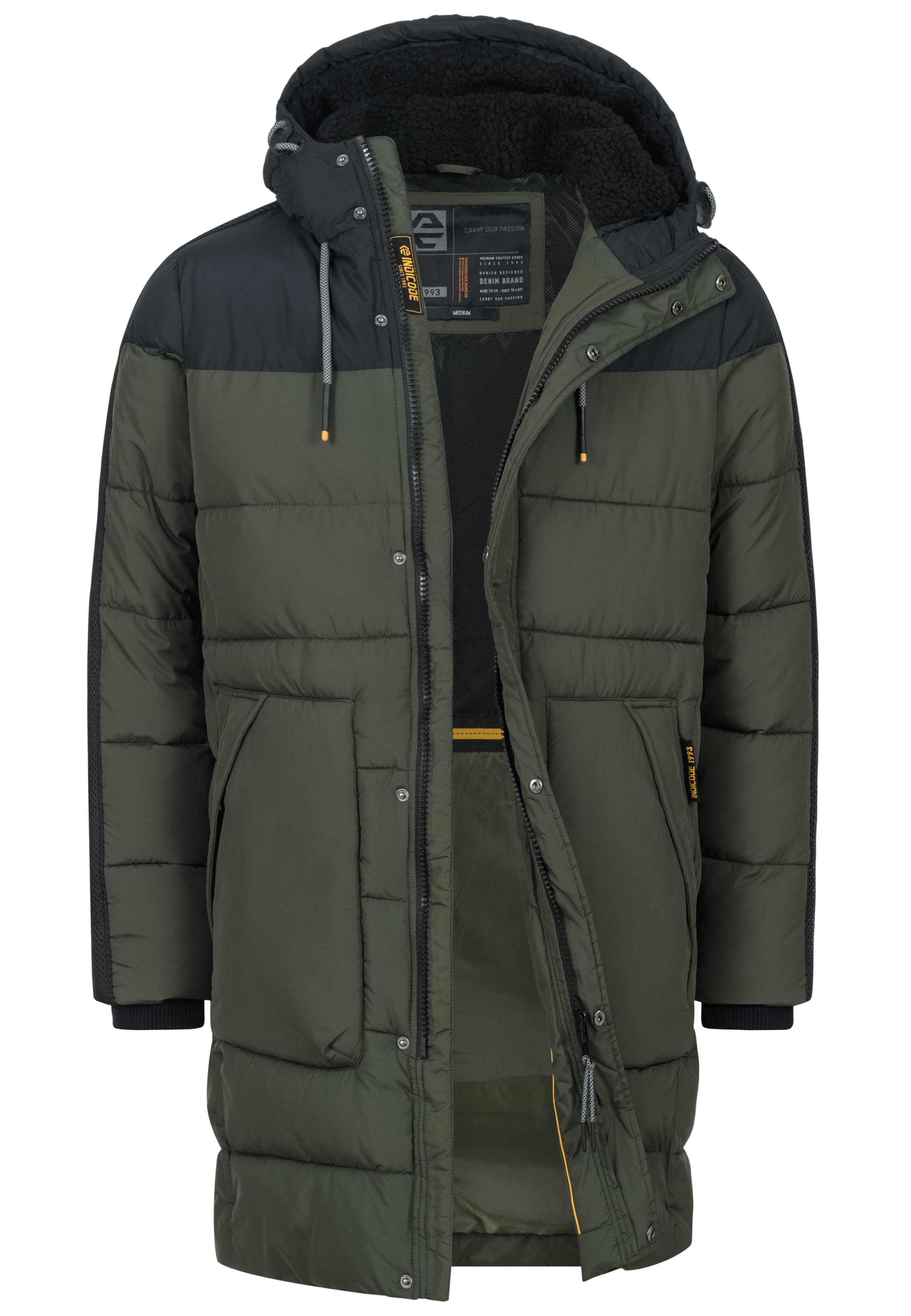 INDICODE JEANS Winterjas 'INKenter' in Groen: voorkant