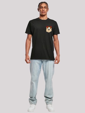 F4NT4STIC Shirt 'Looney Tunes Tasmanian Devil Face' in Zwart
