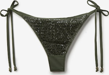 CALZEDONIA Bikini Bottoms 'Sequin Net' in Green: front