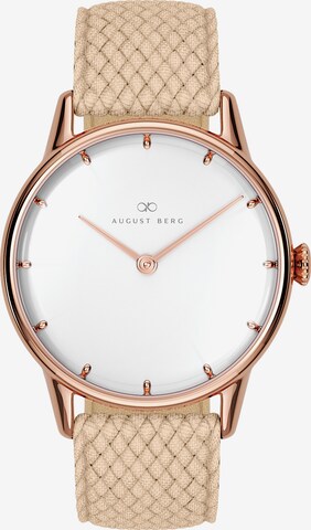 August Berg Analoog horloge in Beige: voorkant