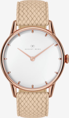 August Berg Analoog horloge in Beige: voorkant