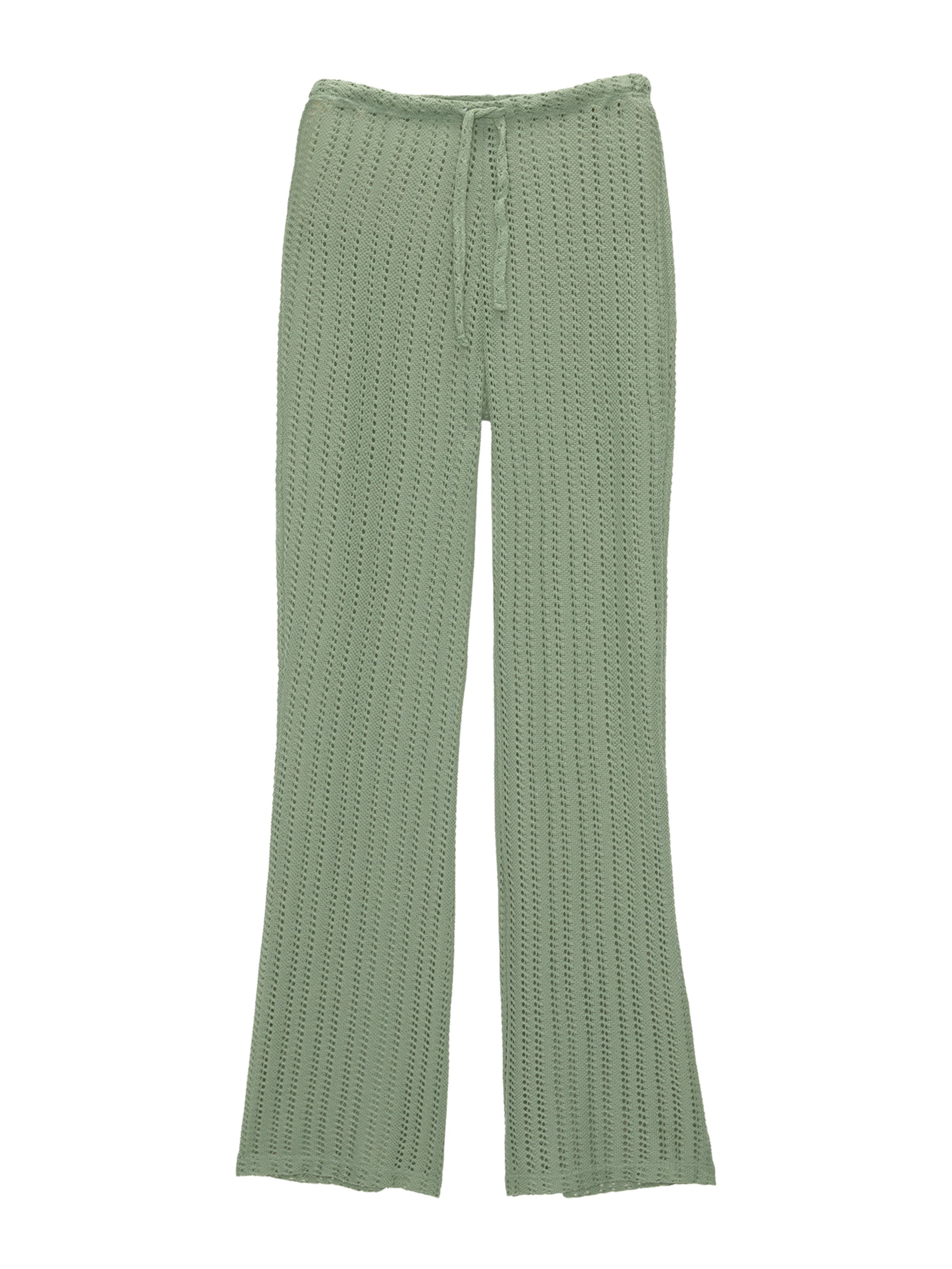 Pull&Bear Levenevä Housut värissä vihreä: etupuoli