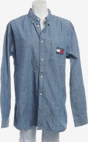 Tommy Jeans Button Up Shirt in XL in Blue: front