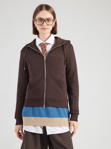 Veste de survêtement GANT en marron : devant