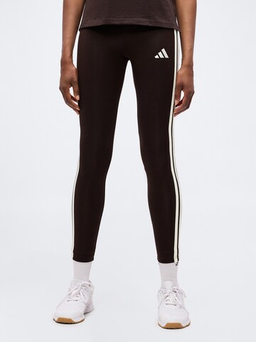 ADIDAS SPORTSWEAR Skinny Fit Спортен панталон 'Essentials' в кафяво: отпред