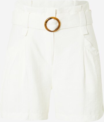 Koton Loosefit Kalhoty se sklady v pase – bílá: přední strana