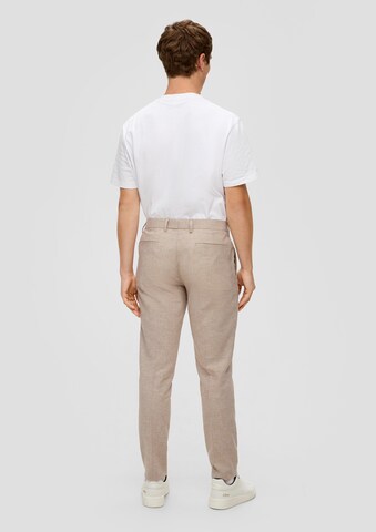 s.Oliver BLACK LABEL Slim fit Trousers with creases in Beige: back