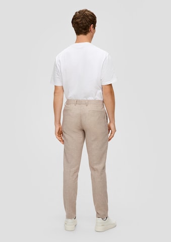 s.Oliver BLACK LABEL Slimfit Spodnie w kant w kolorze beżowy: tył