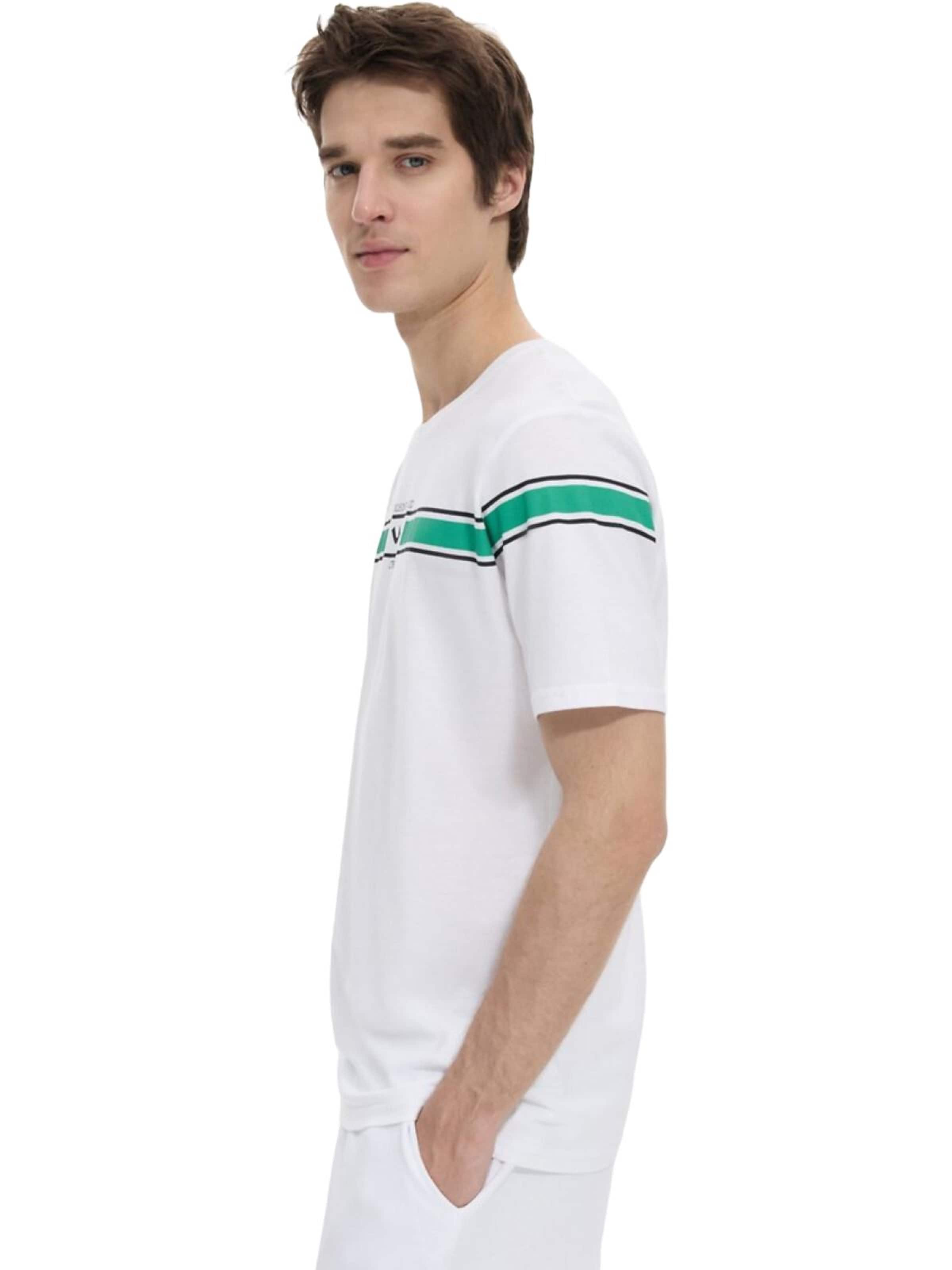 Maglietta 'LTB Jeans Herren-T-Shirt mit Streifen und Logo' di LTB Jeans in bianco