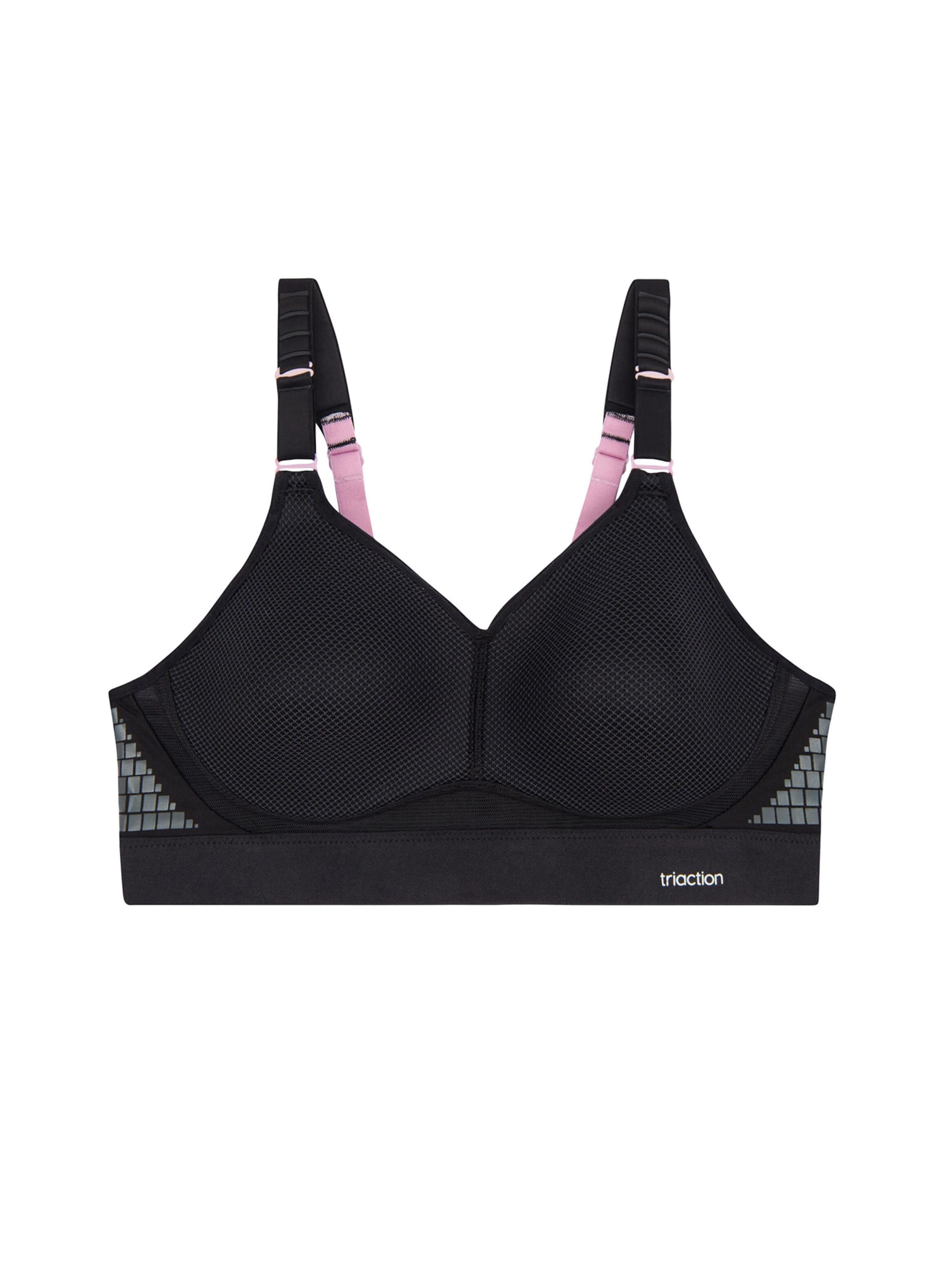 Triumph Triaction T-shirt Sports bra ' Triaction Hybrid Lite ' in Black: front