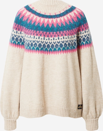 Pull-over Superdry en beige : devant