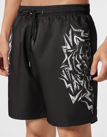 Pantaloncini da bagno 'Tiger' di Plein Sport in nero: frontale