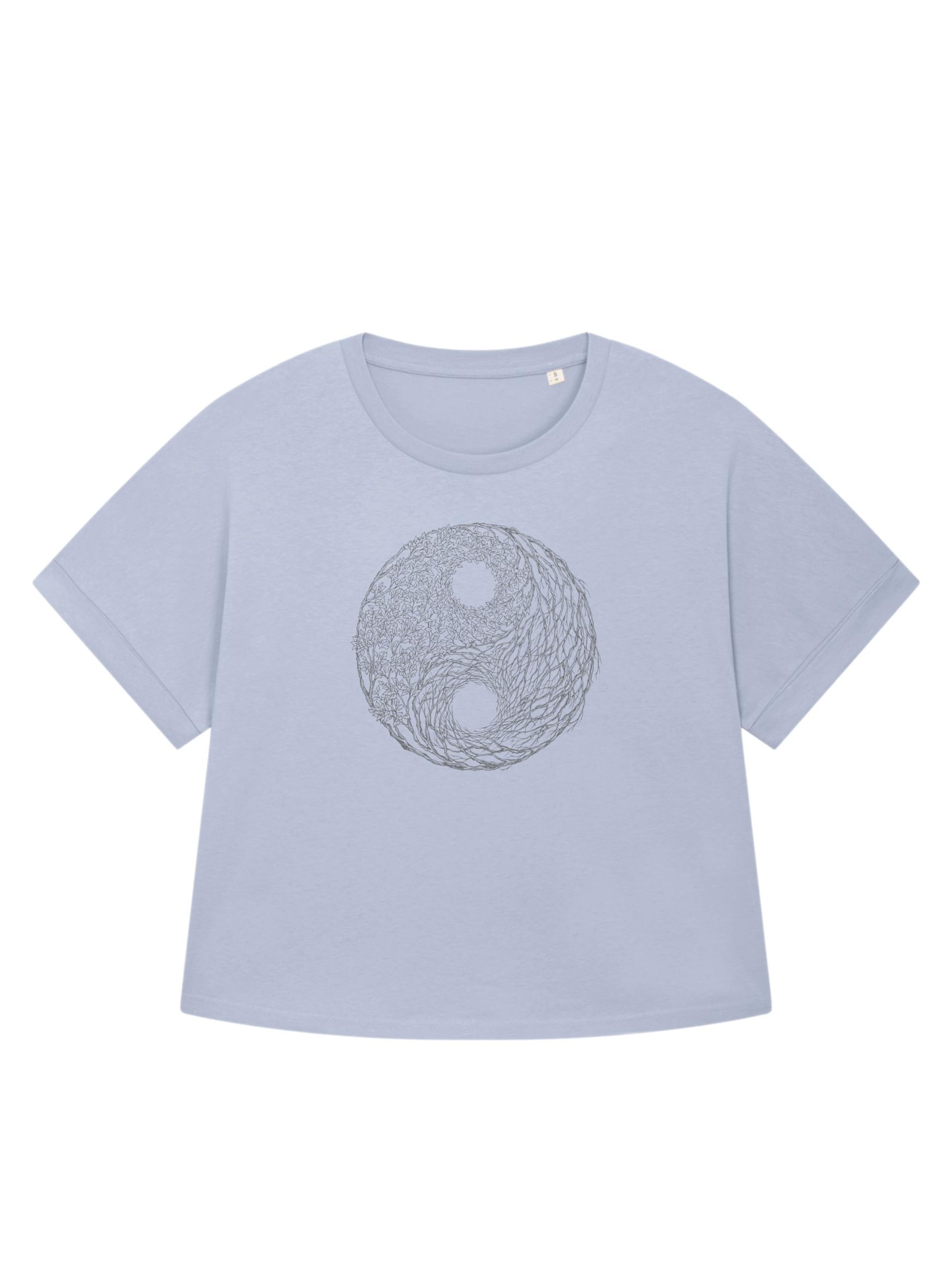 Life-Tree Oversizeshirt 'Organic Fairwear Oversized Shirt Women YinYang Light Blue'‌‌‌‌‌‌‌‌ in Blau: Vorderseite