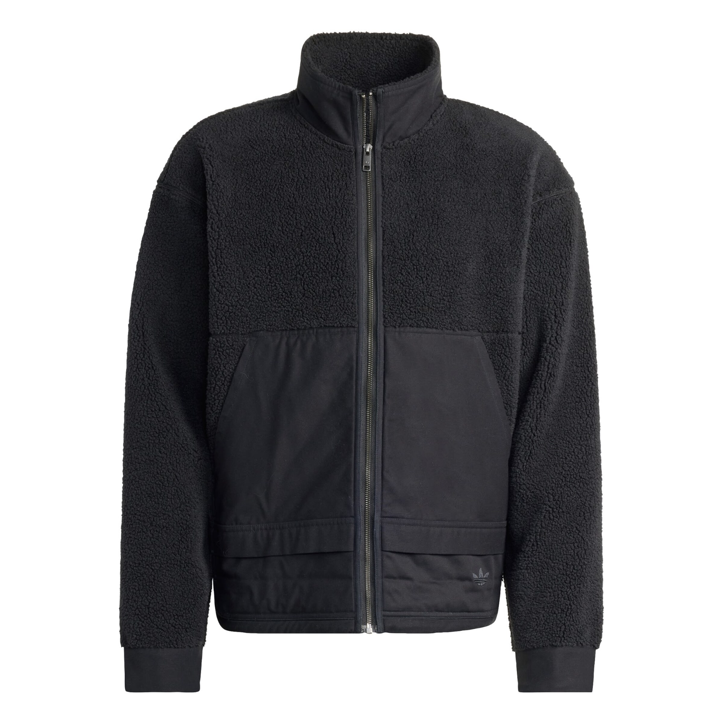 ADIDAS ORIGINALS Fleecejacke 'Essentials' in Schwarz: Vorderseite
