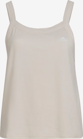 ADIDAS SPORTSWEAR Top sportowy 'Essentials Yoga Rib' w kolorze beżowy: przód