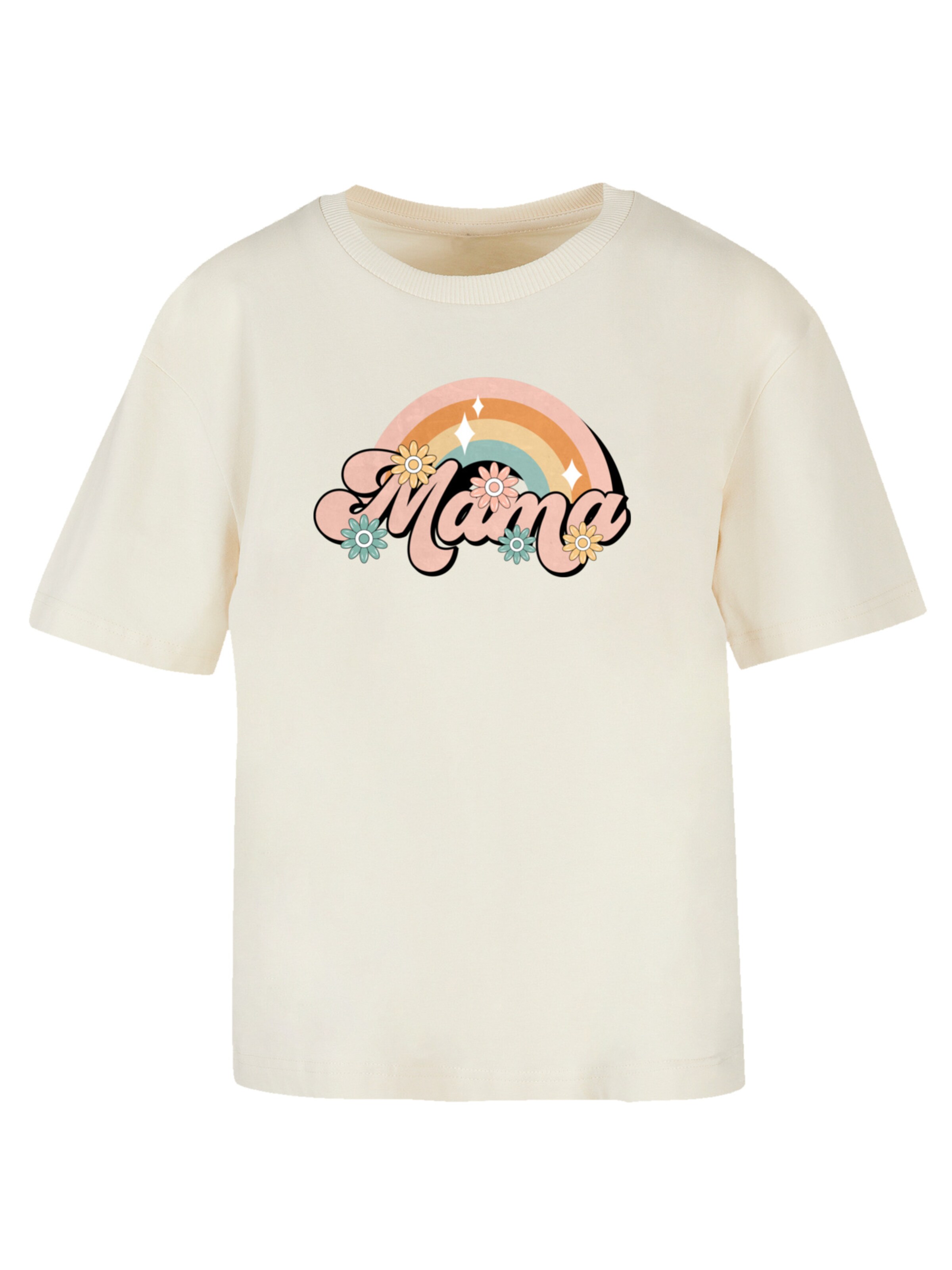 F4NT4STIC Shirt 'Mothers Day Celebration Rainbow Mama Design Mom Appreciation' in Beige: front