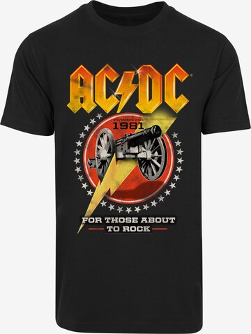 F4NT4STIC Shirt 'AC/DC 1981' in Zwart: voorkant